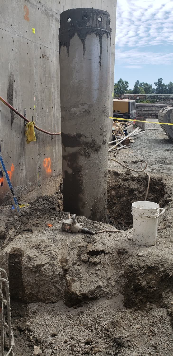 Concrete and reinforcement installation on site